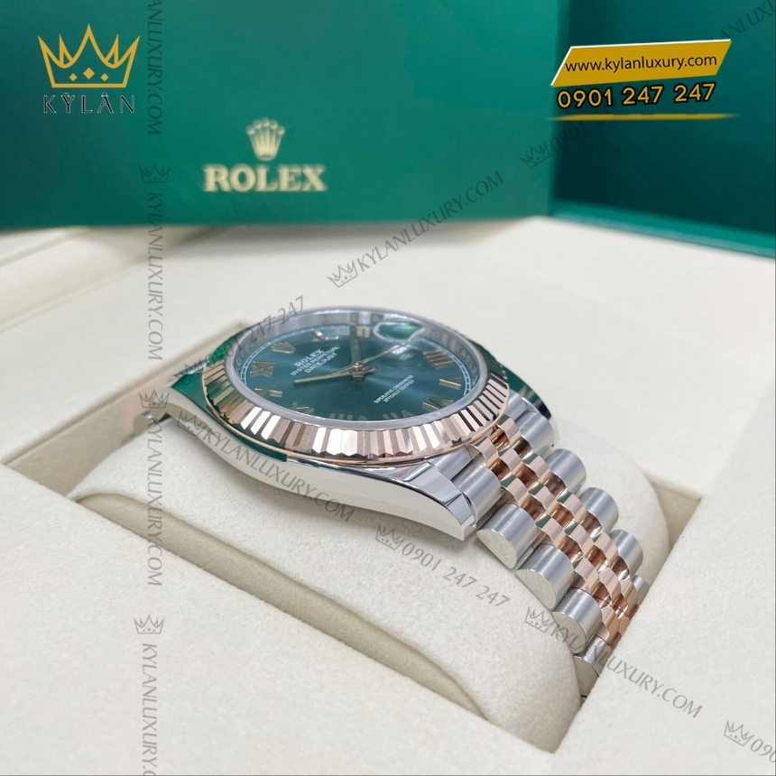 Kỳ Lân Luxury rolex datejust 41 126331 0022 xanh mint 6 Đồng hồ Rolex Datejust 41 mặt số xanh mint 126331-0022