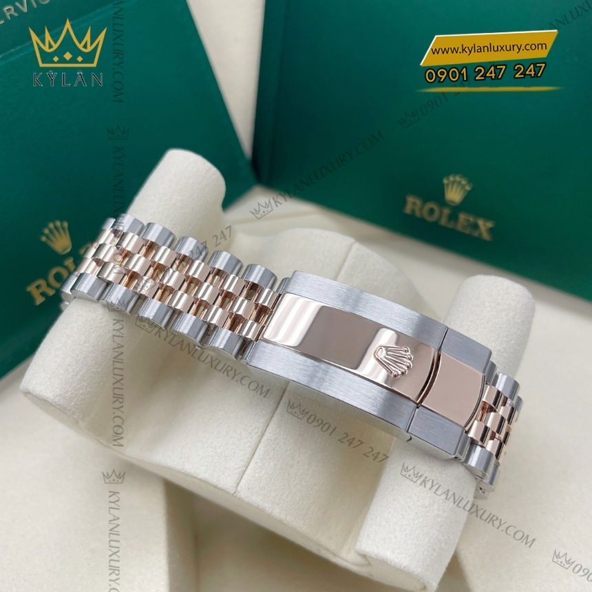 Kỳ Lân Luxury rolex datejust 41 126331 0024 mat den la ma 2 1 Đồng hồ Rolex Datejust 41 mặt đen La Mã 126331-0024