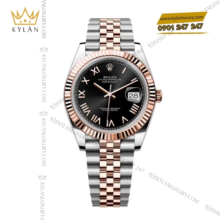 Kỳ Lân Luxury rolex datejust 41 126331 0024 mat den la ma 3 Đồng hồ Rolex Datejust 41 mặt đen La Mã 126331-0024