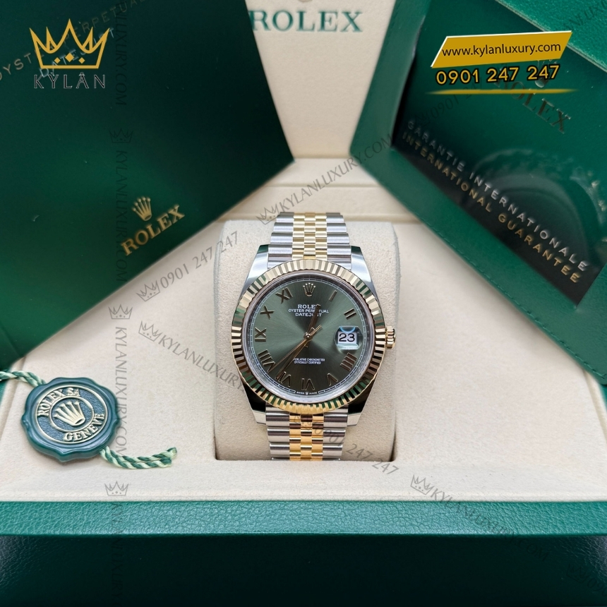 Kỳ Lân Luxury rolex datejust 41 126333 0024 olive 2 1 Đồng hồ Rolex Datejust 41 Olive La Mã 126333-0024