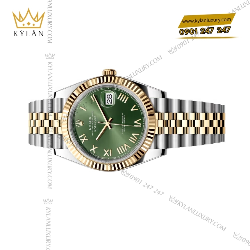 Kỳ Lân Luxury rolex datejust 41 126333 0024 olive 3 Đồng hồ Rolex Datejust 41 Olive La Mã 126333-0024
