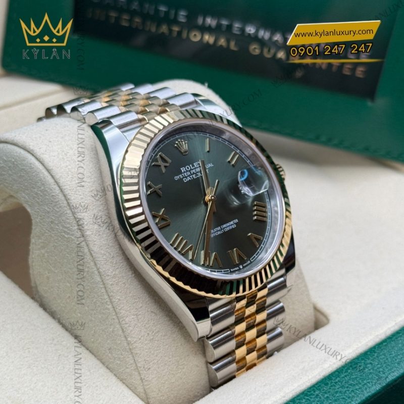 Đồng hồ Rolex Datejust 41 Olive La Mã 126333-0024