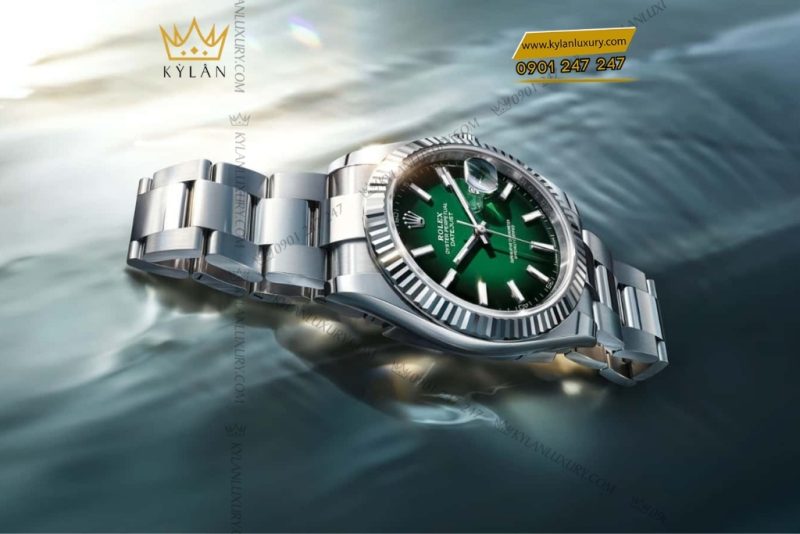 Đồng hồ Rolex Datejust 41 mặt xanh ombré dạ quang 126334-0033