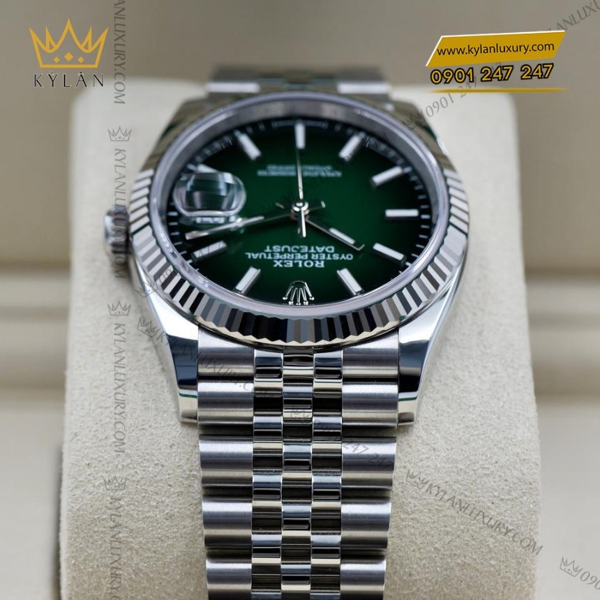 Kỳ Lân Luxury rolex datejust 41 126334 0034 xanh ombre 7 Đồng hồ Rolex Datejust 41 mặt xanh ombré 126334-0034