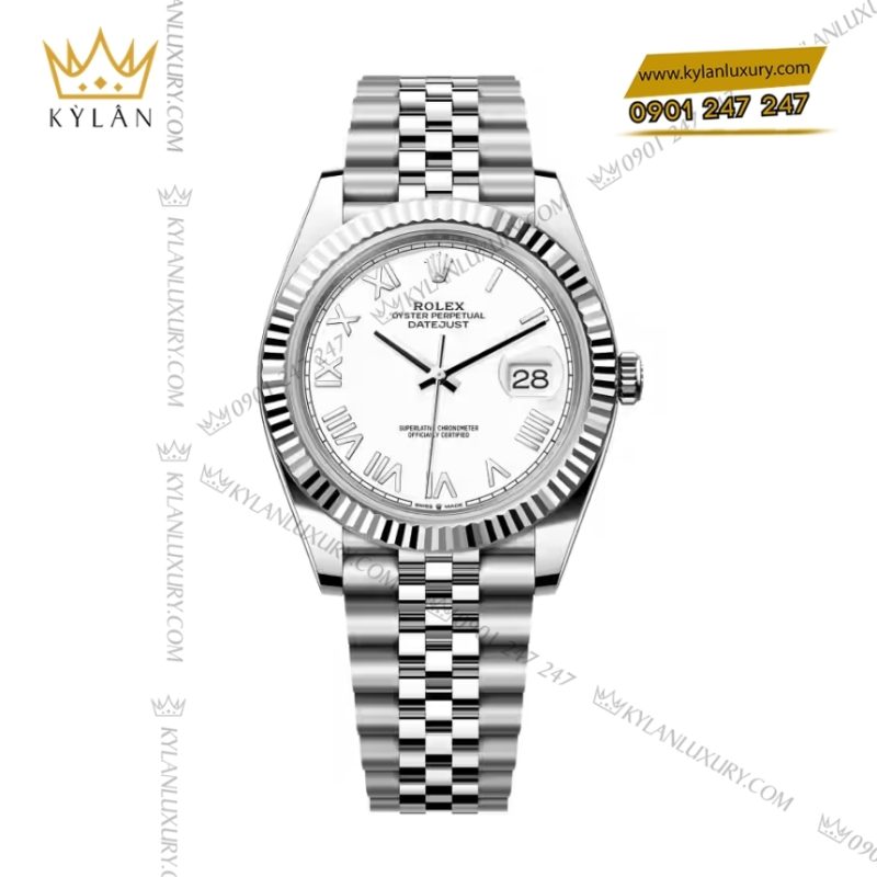 Đồng hồ Rolex Datejust 41 mặt trắng La Mã 126334-0036