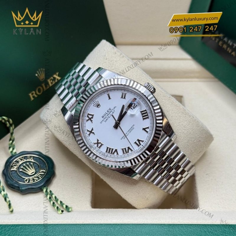 Đồng hồ Rolex Datejust 41 mặt trắng La Mã 126334-0036