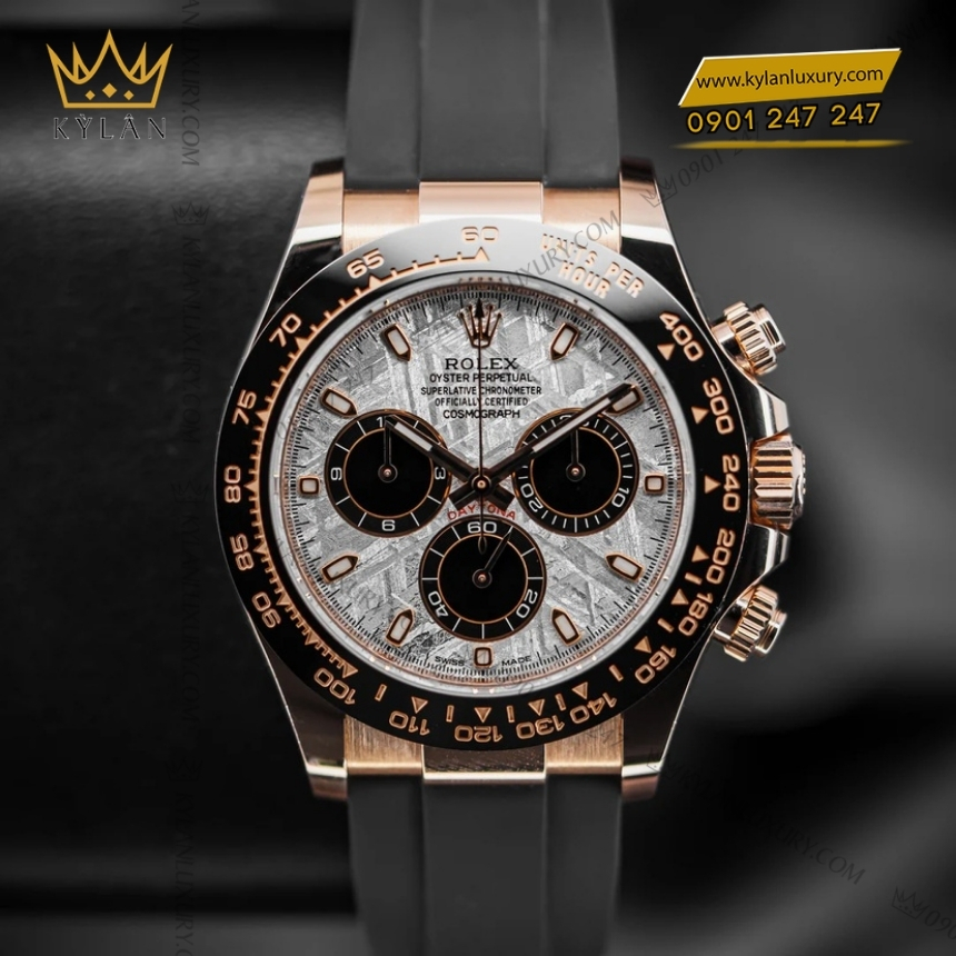 Kỳ Lân Luxury rolex daytona cosmograph 116515ln 0055 thien thach 3 Đồng hồ Rolex Cosmograph Daytona thiên thạch 116515LN-0055