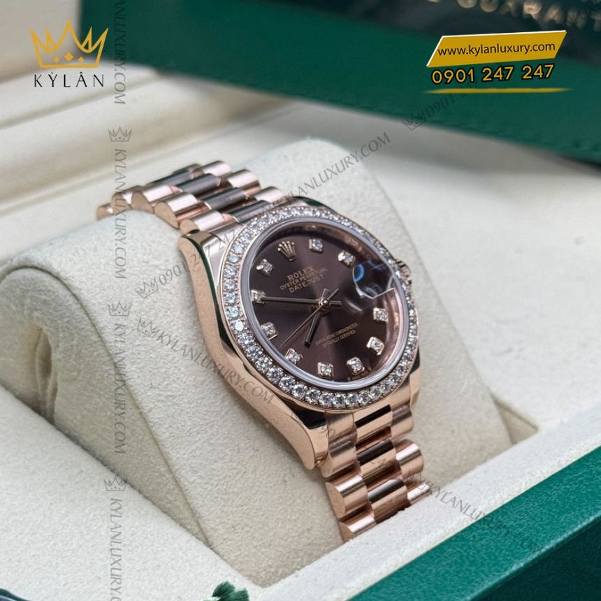 Kỳ Lân Luxury rolex lady datejust 279135rbr 0017 chocolate 5 Đồng hồ Rolex Lady Datejust chocolate cọc kim 279135RBR-0017