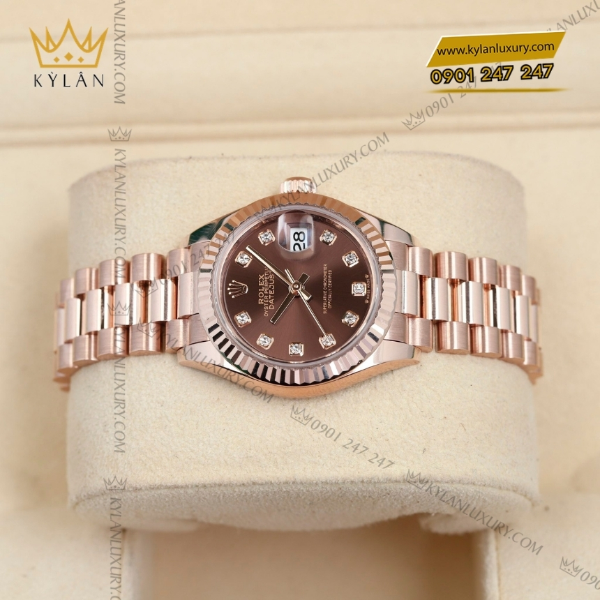 Kỳ Lân Luxury rolex lady datejust 279175 0016 chocolate 3 Đồng hồ Rolex Lady Datejust mặt số chocolate 279175-0016