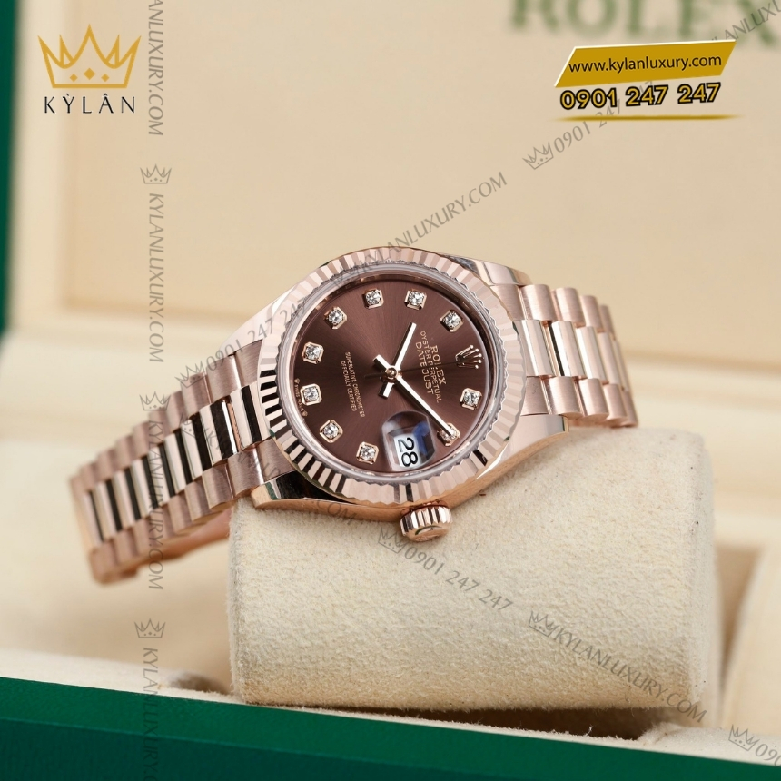 Kỳ Lân Luxury rolex lady datejust 279175 0016 chocolate 4 Đồng hồ Rolex Lady Datejust mặt số chocolate 279175-0016