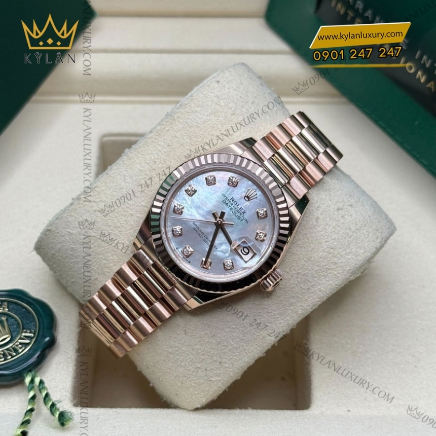 Kỳ Lân Luxury rolex lady datejust 279175 0017 mat xa cu 5 Đồng hồ Rolex Lady Datejust xà cừ cọc kim 279175-0017