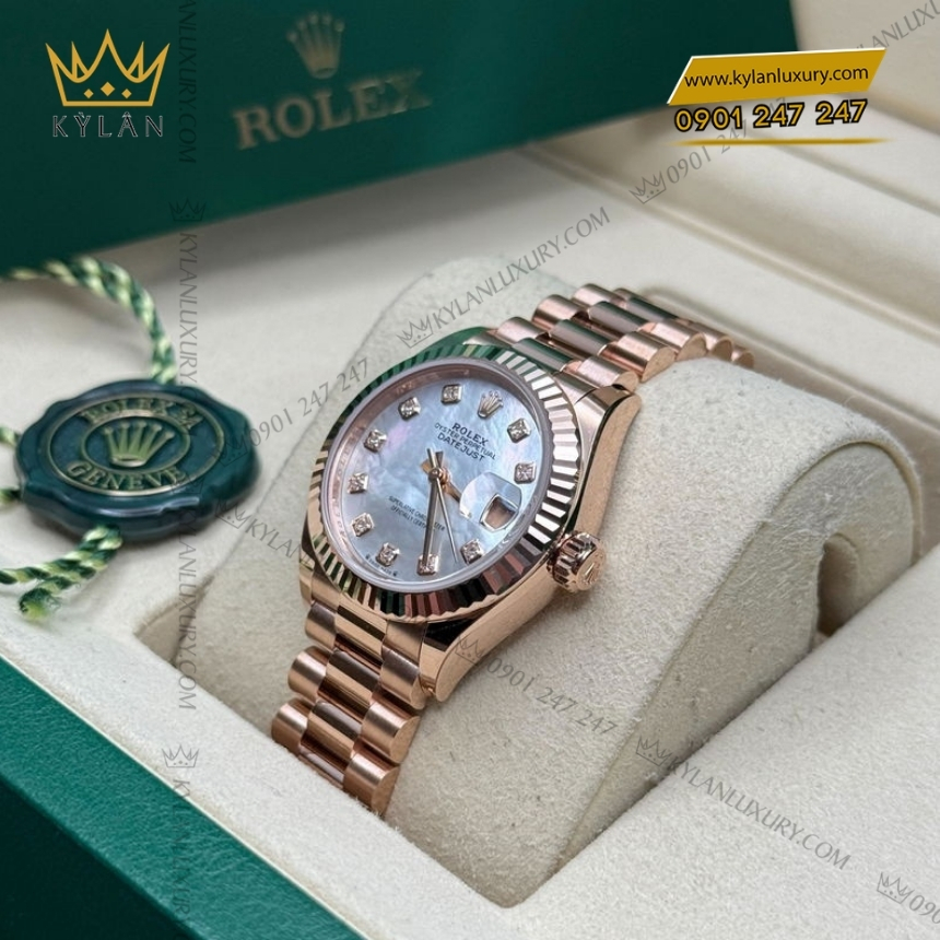 Kỳ Lân Luxury rolex lady datejust 279175 0017 mat xa cu 6 Đồng hồ Rolex Lady Datejust xà cừ cọc kim 279175-0017