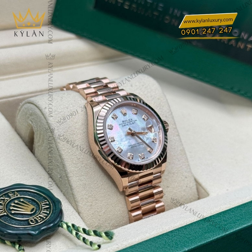 Kỳ Lân Luxury rolex lady datejust 279175 0017 mat xa cu 8 Đồng hồ Rolex Lady Datejust xà cừ cọc kim 279175-0017