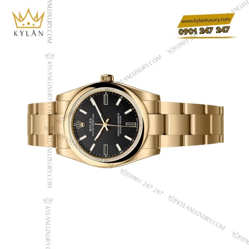 Đồng hồ Rolex Oyster Perpetual 34 mặt số đen 124208-0001