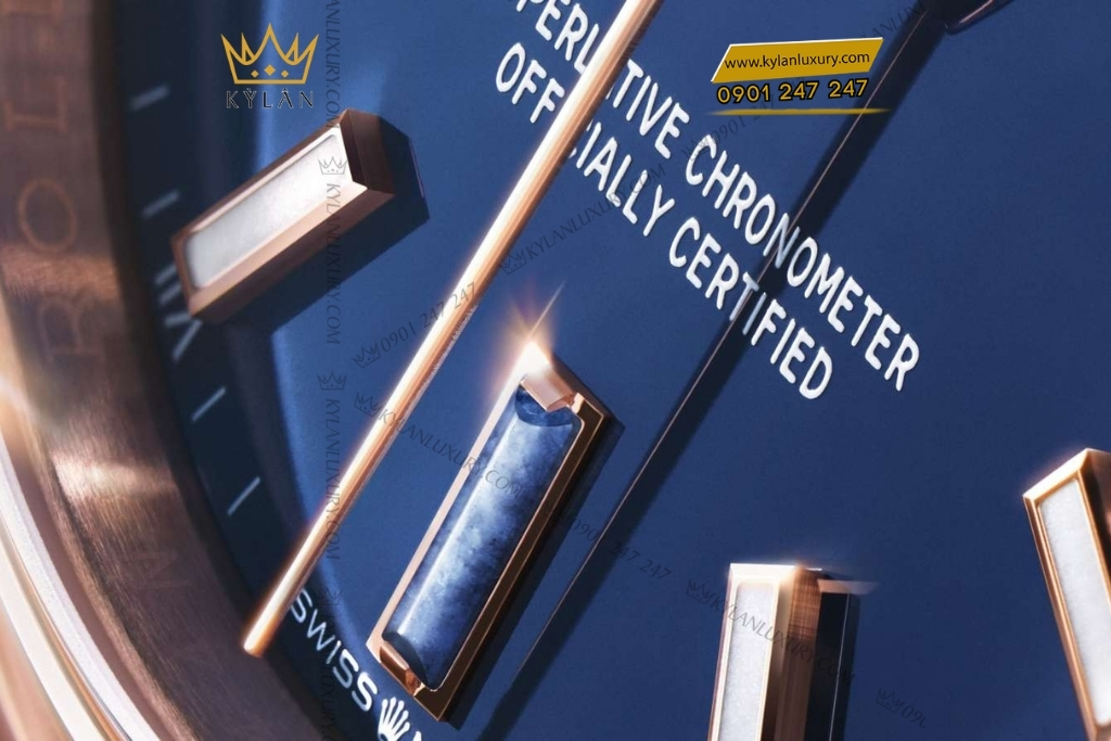 Kỳ Lân Luxury rolex oyster perpetual 34 124205 0002 mat da xanh 4 Đồng hồ Rolex Oyster Perpetual 34 mặt số đá xanh 124205-0002