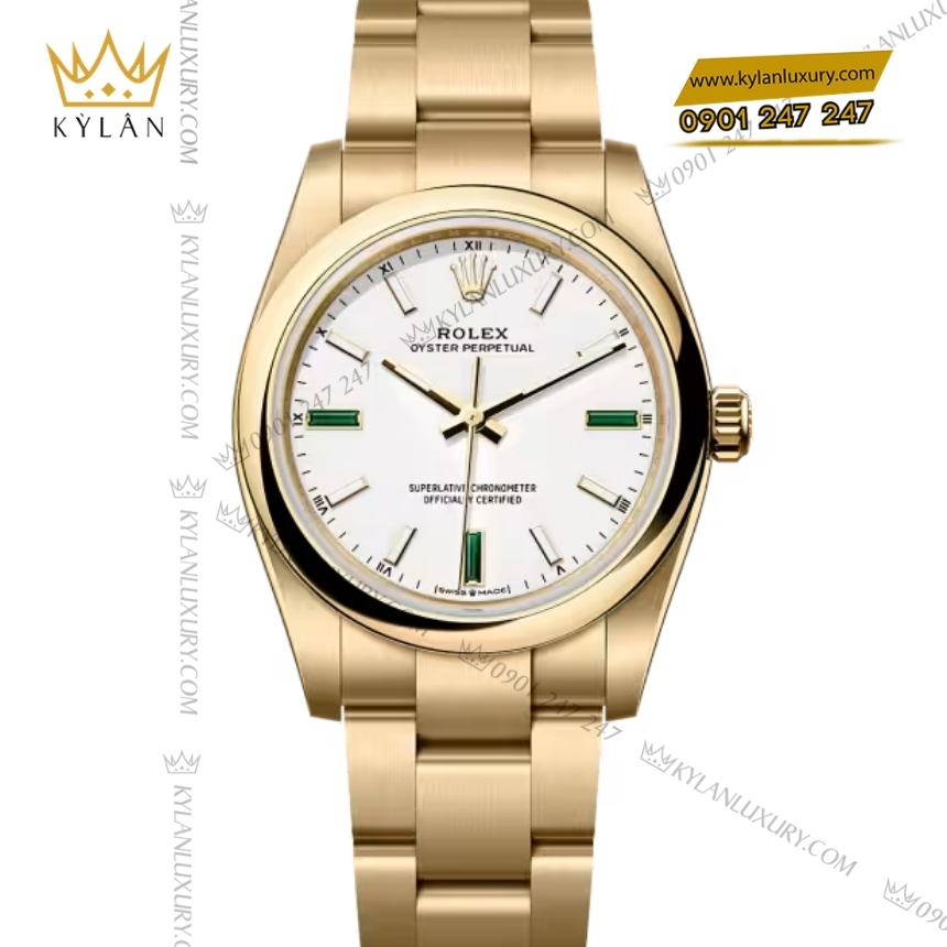 Kỳ Lân Luxury rolex oyster perpetual 34 124208 0002 mat so trang 4 Đồng hồ Rolex Oyster Perpetual 34 mặt số trắng 124208-0002