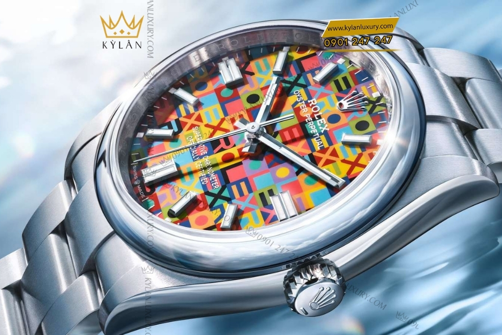 Kỳ Lân Luxury rolex oyster perpetual 41 134300 0010 mat so jubilee 3 Đồng hồ Rolex Oyster Perpetual 41 mặt số Jubilee đa sắc 134300-0010