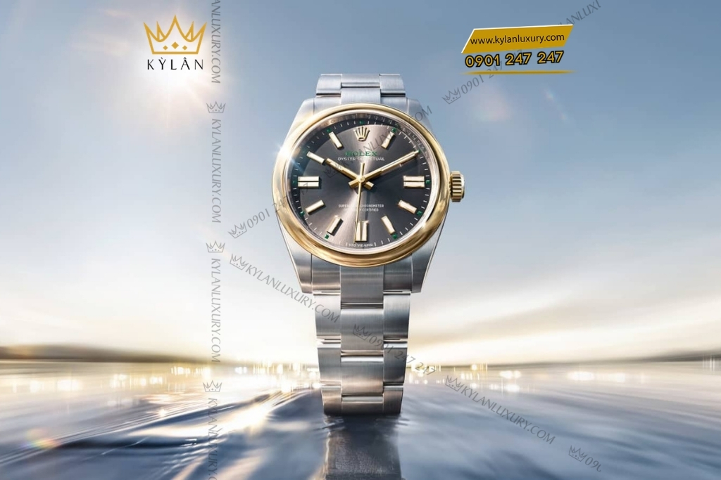 Kỳ Lân Luxury rolex oyster perpetual 41 134303 0001 mat xam 3 Đồng hồ Rolex Oyster Perpetual 41 xám đá phiến 134303-0001
