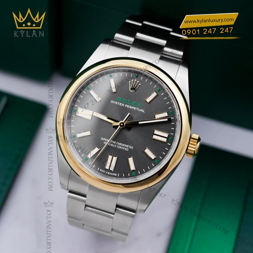 Kỳ Lân Luxury rolex oyster perpetual 41 134303 0001 mat xam 4 1 Đồng hồ Rolex Oyster Perpetual 41 xám đá phiến 134303-0001