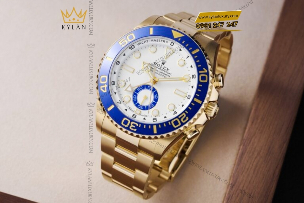 Kỳ Lân Luxury rolex yacht master ii 126688 0001 vang vang 2 1 Đồng hồ Rolex Yacht-Master II vàng vàng 126688-0001