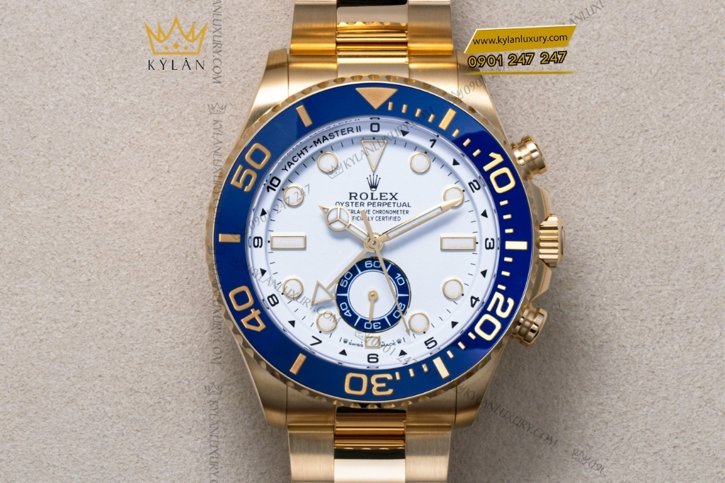 Kỳ Lân Luxury rolex yacht master ii 126688 0001 vang vang 4 1 Đồng hồ Rolex Yacht-Master II vàng vàng 126688-0001