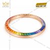Vành bezel Rolex vàng hồng đính đá rainbow