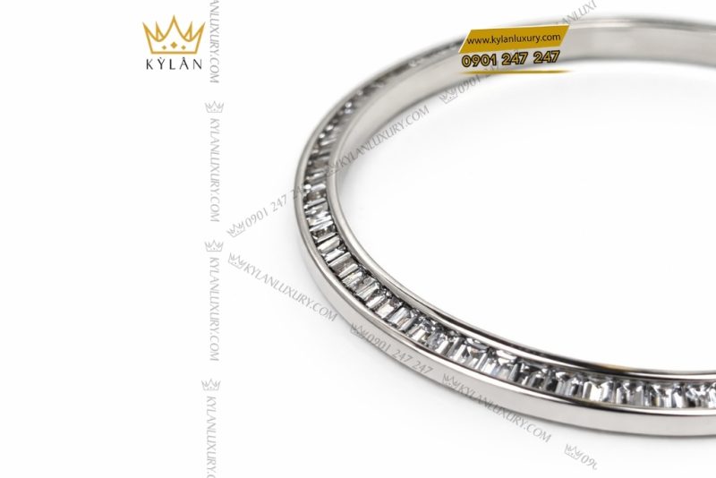 Vành bezel Rolex vàng trắng kim cương vuông 36mm