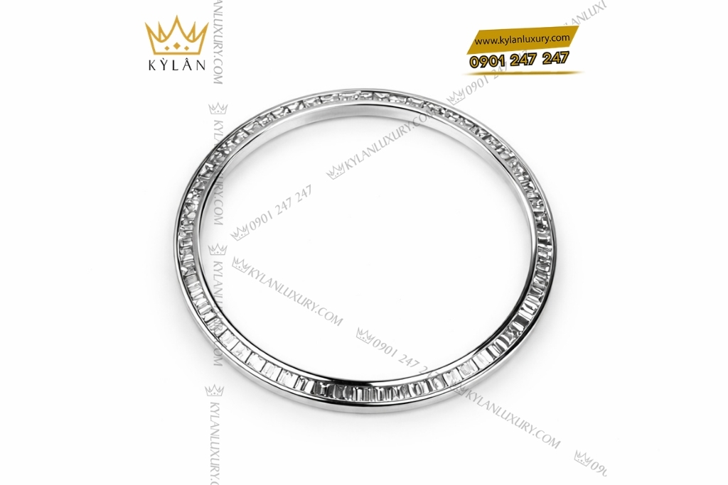 Kỳ Lân Luxury vanh bezel rolex vang trang kim cuong vuong 36mm 4 Vành bezel Rolex vàng trắng kim cương vuông 36mm