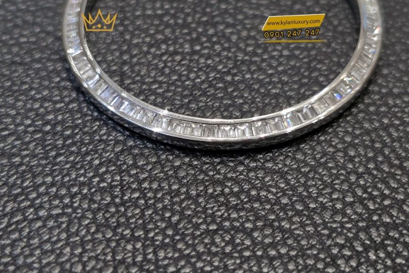 Vành bezel Rolex vàng trắng kim cương vuông 36mm