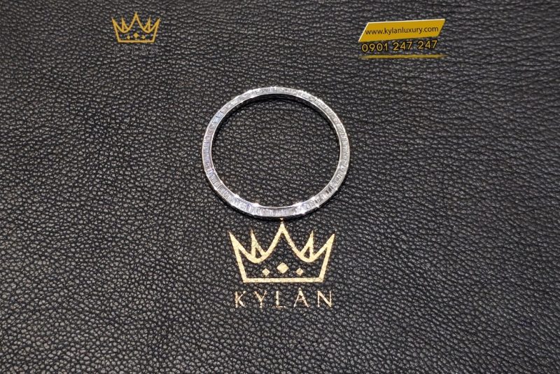 Vành bezel Rolex vàng trắng kim cương vuông 36mm