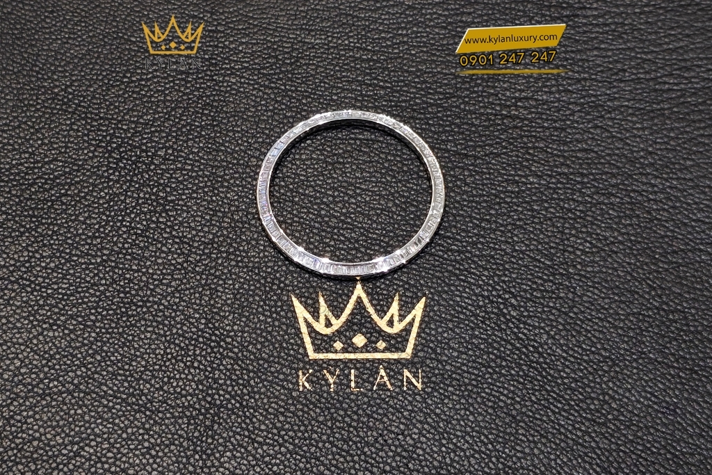 Kỳ Lân Luxury vanh bezel rolex vang trang kim cuong vuong 36mm 6 Vành bezel Rolex vàng trắng kim cương vuông 36mm