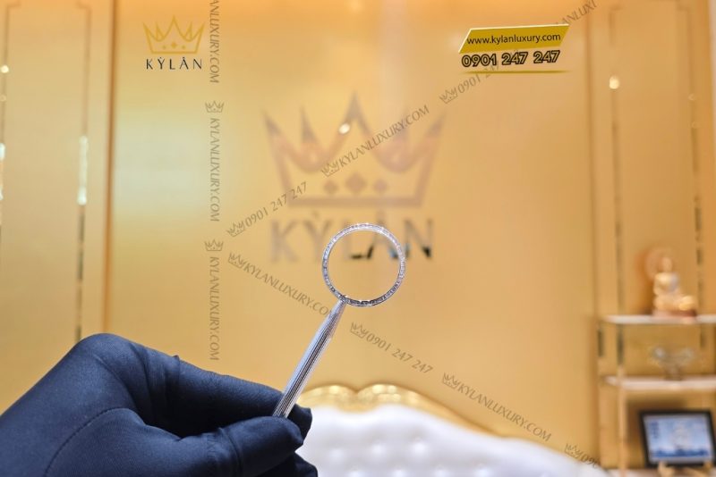 Vành bezel Rolex vàng trắng kim cương vuông 36mm