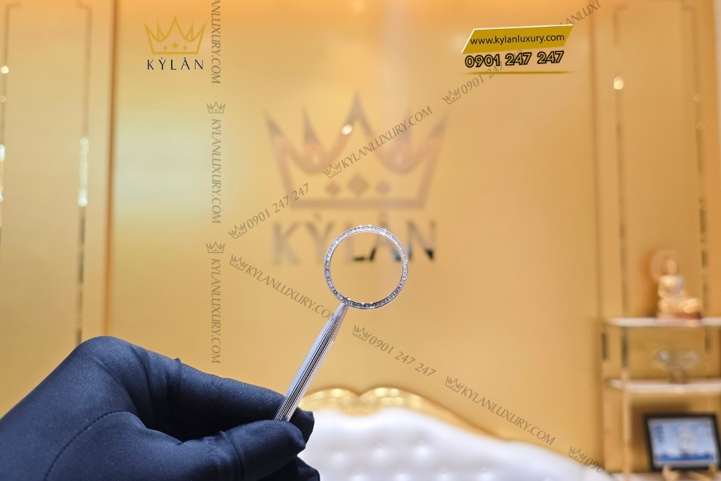 Kỳ Lân Luxury vanh bezel rolex vang trang kim cuong vuong 36mm 7 Vành bezel Rolex vàng trắng kim cương vuông 36mm