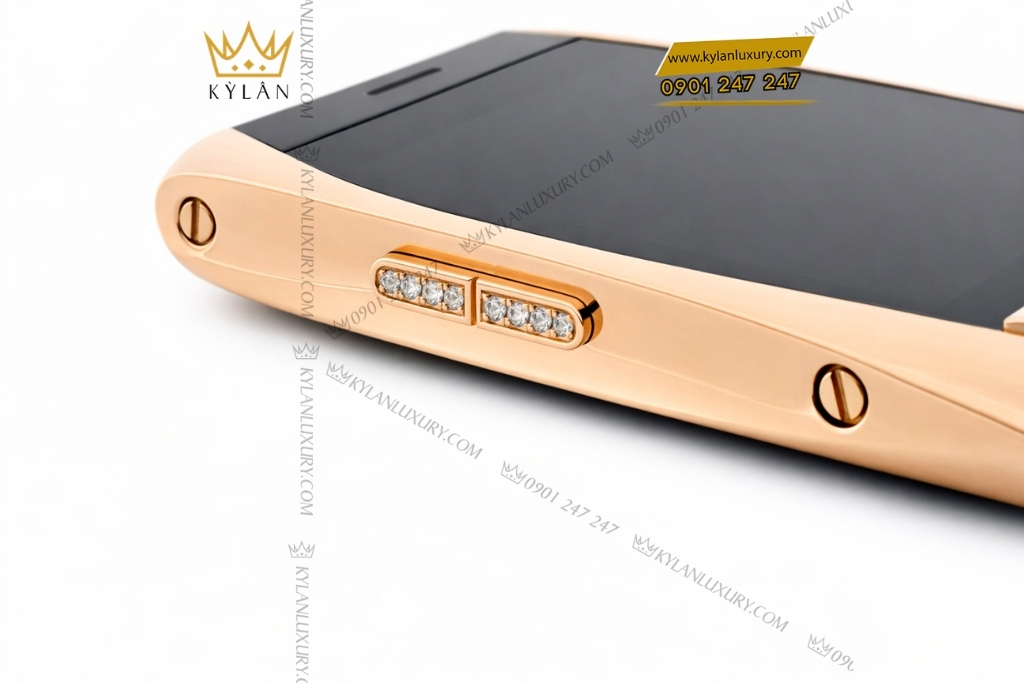 Kỳ Lân Luxury xor x2 vang hong dinh kim cuong 11 Điện thoại XOR X2 vàng hồng đính kim cương