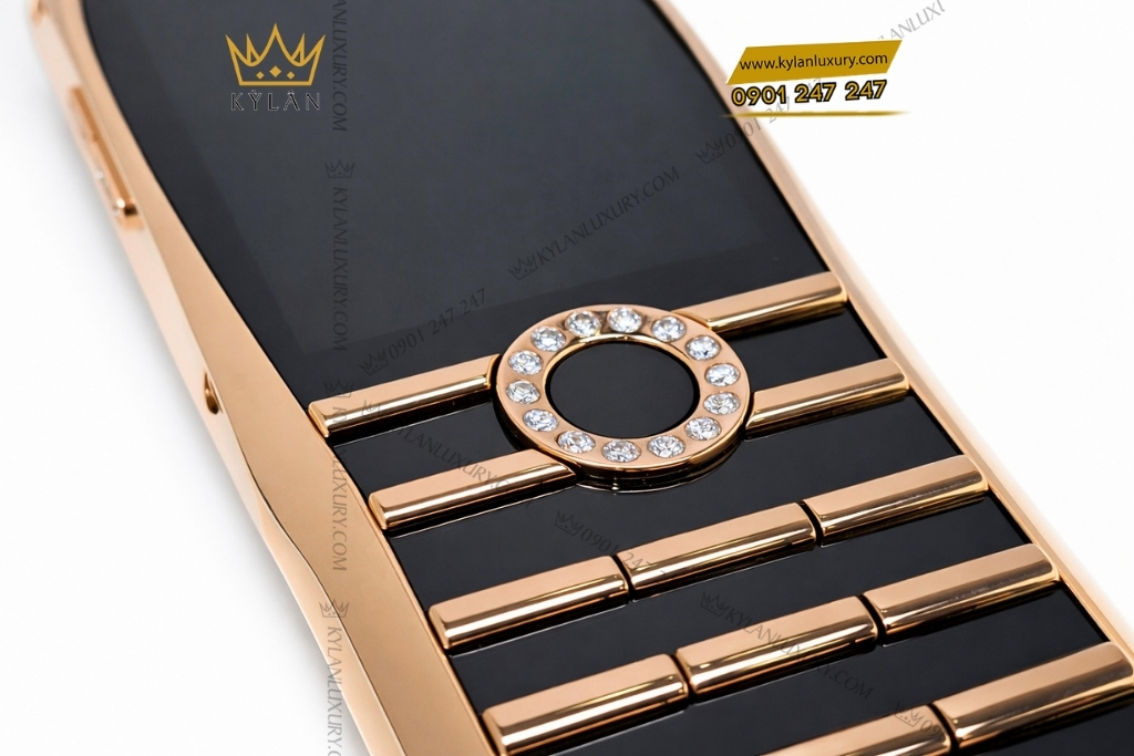 Kỳ Lân Luxury xor x2 vang hong dinh kim cuong 8 Điện thoại XOR X2 vàng hồng đính kim cương