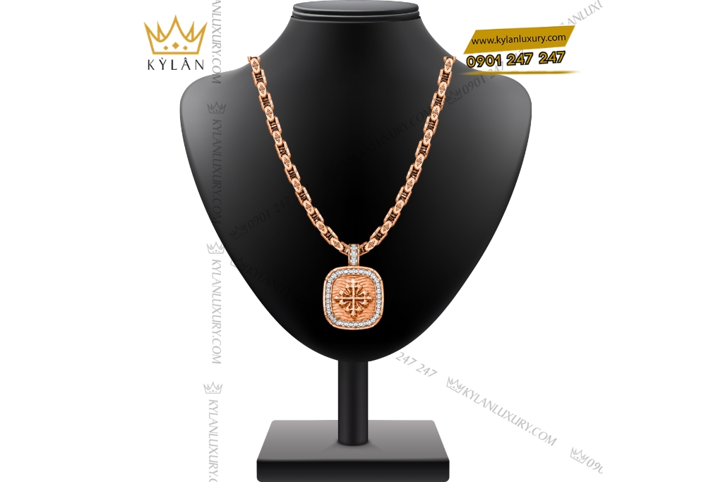 Kỳ Lân Luxury Ban sao cua Thiet ke khong ten Dây chuyền Patek Philippe vàng hồng Au750 đính kim cương