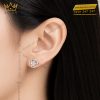 Bông tai vàng hồng Au750 đính kim cương