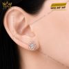 Bông tai vàng hồng Au750 đính kim cương