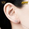 Bông tai vàng hồng Au750 đính kim cương