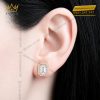 Bông tai vàng hồng Au750 đính kim cương