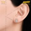 Bông tai vàng hồng Au750 đính kim cương