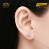 Bông tai vàng trắng Au750 đính kim cương