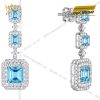 Bông tai vàng trắng Au750 đính kim cương và đá Topaz