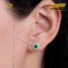 Bông tai vàng trắng Au750 đính kim cương và ngọc lục bảo