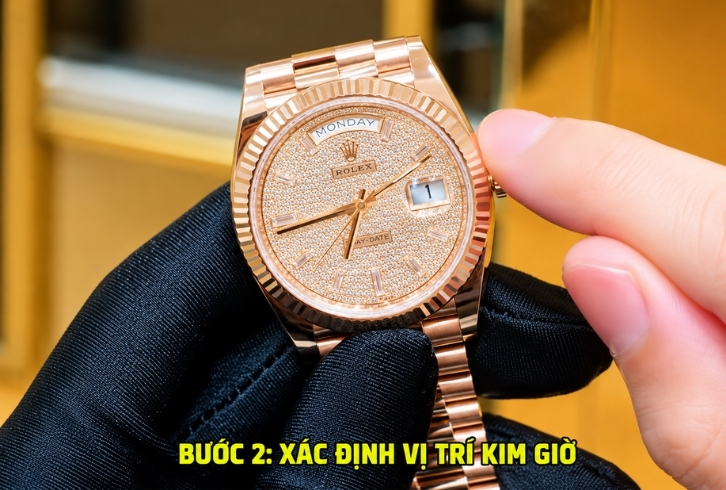 Cách chỉnh ngày giờ đồng hồ Rolex Day Date