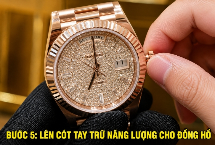 Cách chỉnh ngày giờ đồng hồ Rolex Day Date