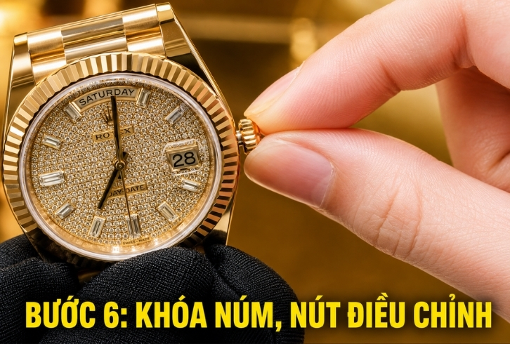 Cách chỉnh ngày giờ đồng hồ Rolex Day Date
