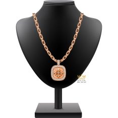 Dây chuyền Patek Philippe vàng hồng Au750 đính kim cương