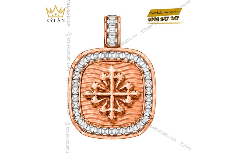 Dây chuyền Patek Philippe vàng hồng Au750 đính kim cương