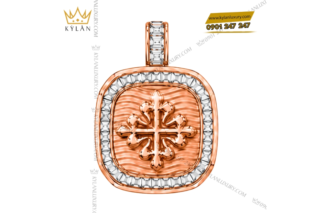 Dây chuyền Patek Philippe vàng hồng Au750 đính kim cương